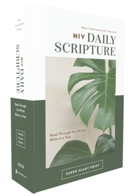 Cover for Zondervan · NIV, Daily Scripture, Super Giant Print, Paperback, White / Green, Comfort Print (Bog) (2024)