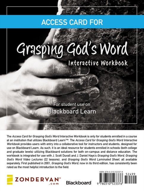 Access Card for Grasping God's Word Interactive Workbook: For Student Use on the Blackboard Learn (TM) Platform - J. Scott Duvall - Books - Zondervan - 9780310523376 - July 30, 2015