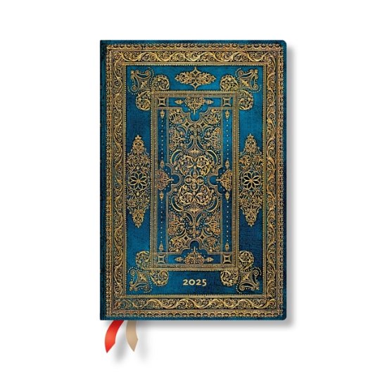 Cover for Paperblanks · Blue Luxe (Luxe Design) Mini 12-month Verso Hardback Dayplanner 2025 (Elastic Band Closure) - Luxe Design (Hardcover Book) (2024)