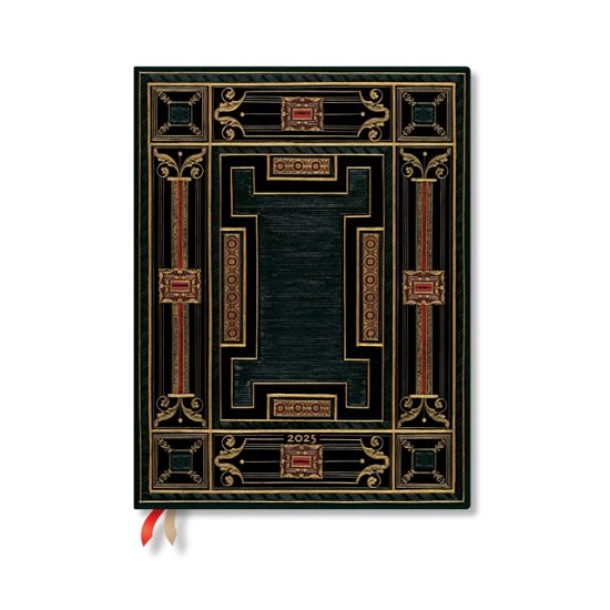 Cover for Paperblanks · Onyx (Asterales) Ultra 12-month Day-at-a-time Hardback Dayplanner 2025 (Elastic Band Closure) - Asterales (Hardcover Book) (2024)