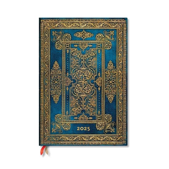 Cover for Paperblanks · Blue Luxe (Luxe Design) Grande 12-month Vertical Hardback Dayplanner 2025 (Elastic Band Closure) - Luxe Design (Hardcover Book) (2024)