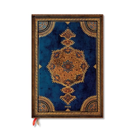 Cover for Paperblanks · Safavid Indigo (Safavid Binding Art) Grande 12-month Vertical Hardback Dayplanner 2025 (Elastic Band Closure) - Safavid Binding Art (Hardcover Book) (2024)