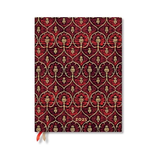 Cover for Paperblanks · Red Velvet Ultra 12-month Vertical Softcover Flexi Dayplanner 2025 (Elastic Band Closure) - Red Velvet (Paperback Book) (2024)