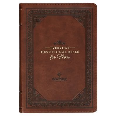 Cover for Christian Art Gifts · NLT Holy Bible Everyday Devotional Bible for Men New Living Translation, Vegan Leather, Brown Debossed (Book) (2024)