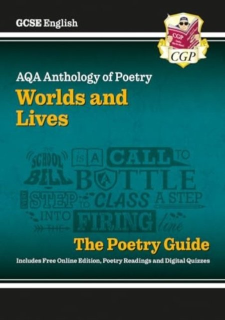 Cover for CGP Books · New GCSE English AQA Poetry Guide - Worlds &amp; Lives Anthology inc. Online Edition, Audio &amp; Quizzes: for the 2024 and 2025 exams (Paperback Book) (2024)