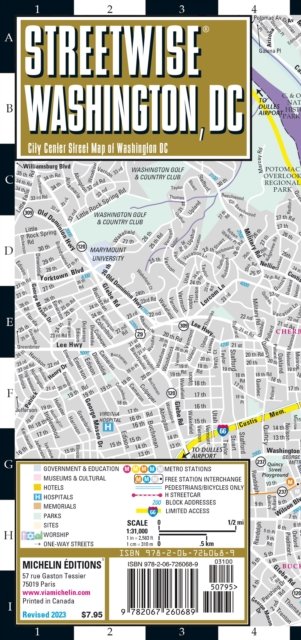 Cover for Michelin · Streetwise Washington DC Map - Laminated City Center Street Map of Washington, DC: City Plans (Landkart) (2023)