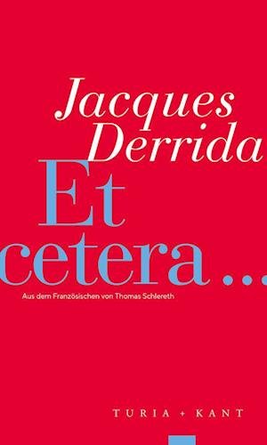 Cover for Jacques Derrida · Et Cetera (Bok)