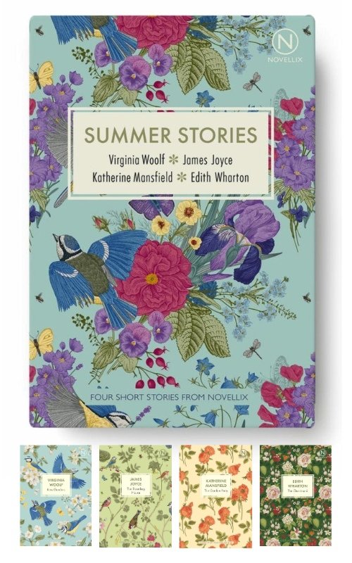Cover for Virginia Woolf, James Joyce, Edith Wharton, Lev Tolstoj, Katherine Mansfield · Short stories from Novellix: Box with four Summer Stories (Sewn Spine Book) [1st edition] (2024)
